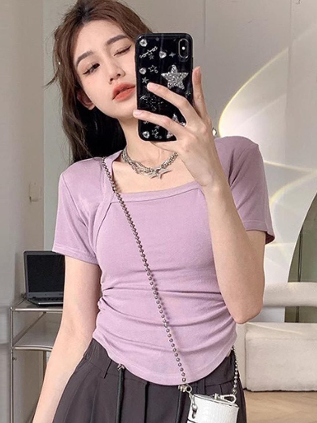 

StyleCast Styled Back Top, Purple