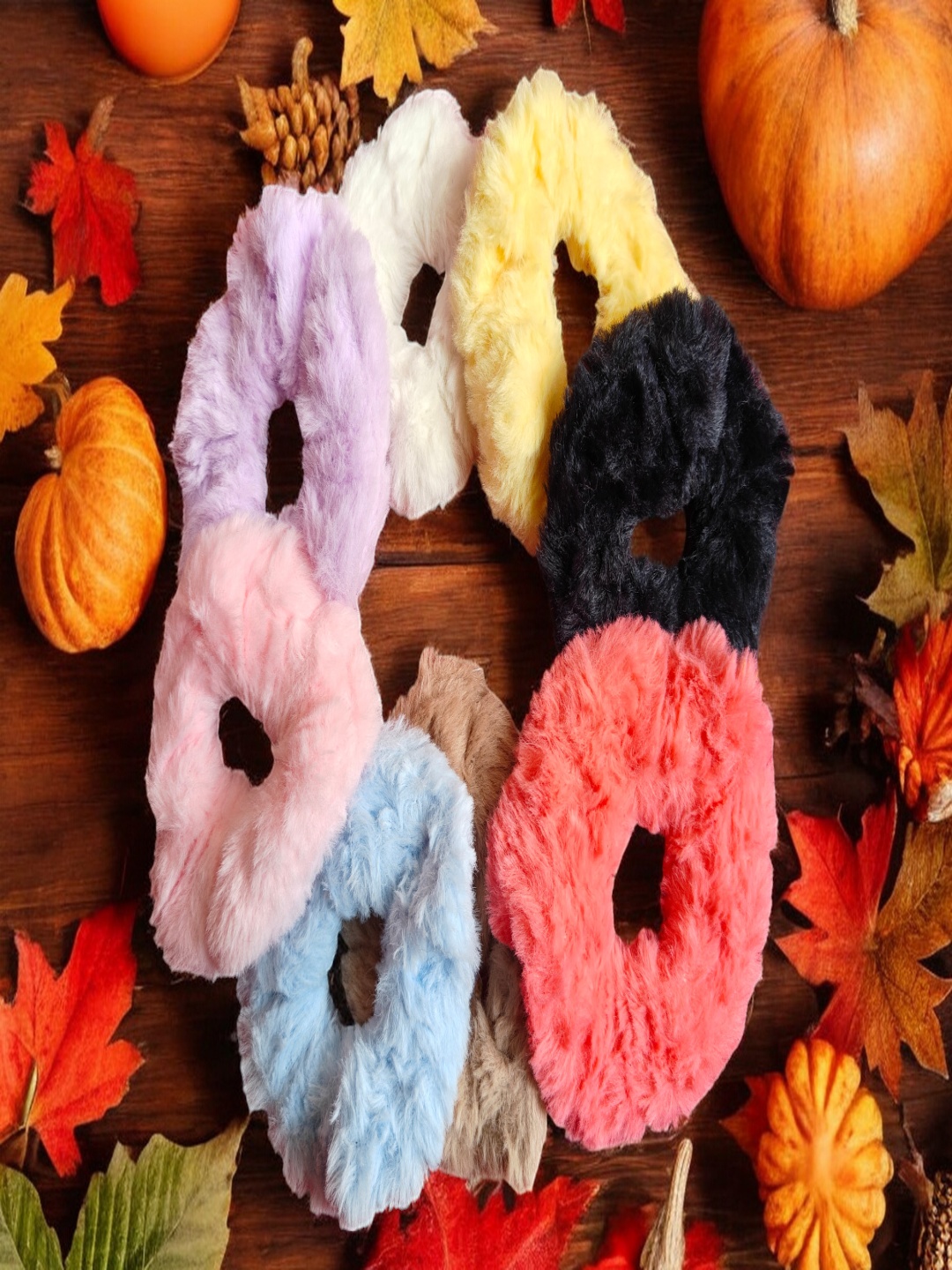 

CHANDERKASH Set Of 6 Soft Fluffy Fur Hair Bands, Assorted