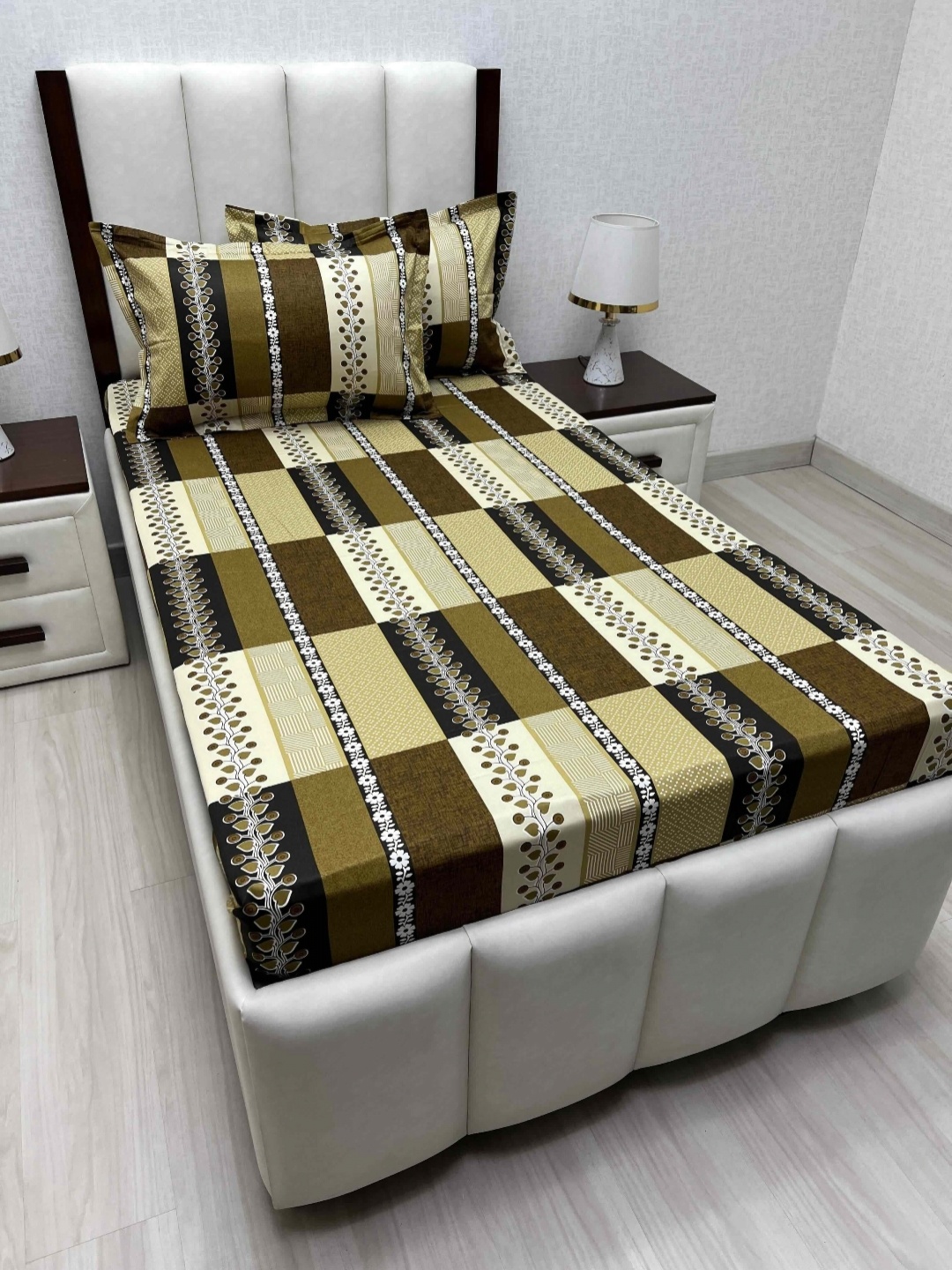 

Pure Decor Lounge Fur Brown Printed Pure Cotton 210TC Single Bedsheet Sets 1.73 m x 2.36 m