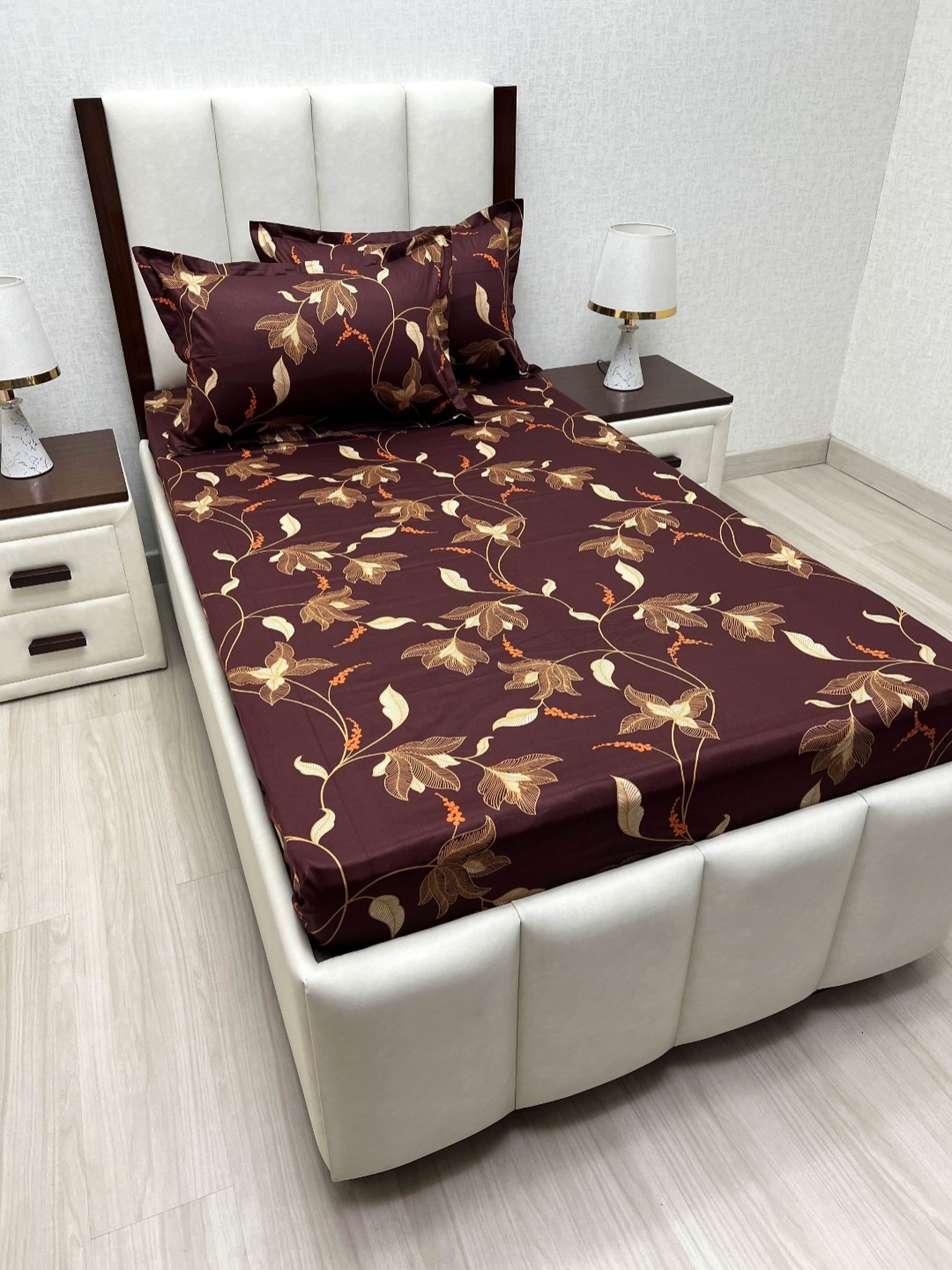 

Pure Decor Lounge Fur Brown Printed Pure Cotton 200TC Single Bedsheet Sets-1.73 m x 2.36 m