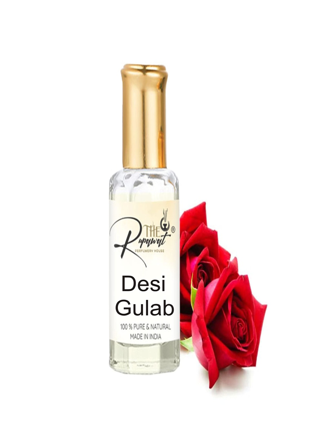 

THE RUPAWAT Perfumery House Desi Gulab Natural & Alcohol-Free Attar 12 ml, Transparent