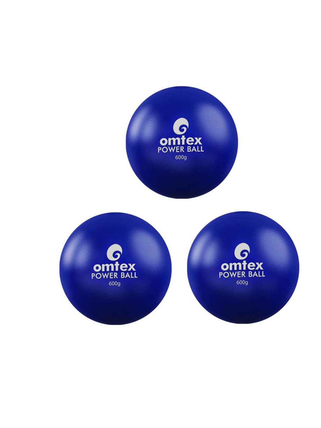 

Omtex Pack of 3 Blue Power Weighted Ball 600gm
