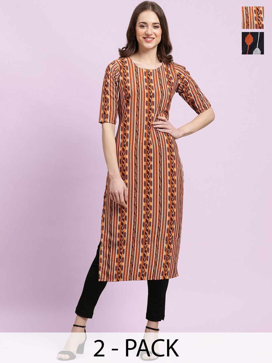 

Moda Rapido Women Ethnic Motifs Printed Floral Crepe Kurta, Multi