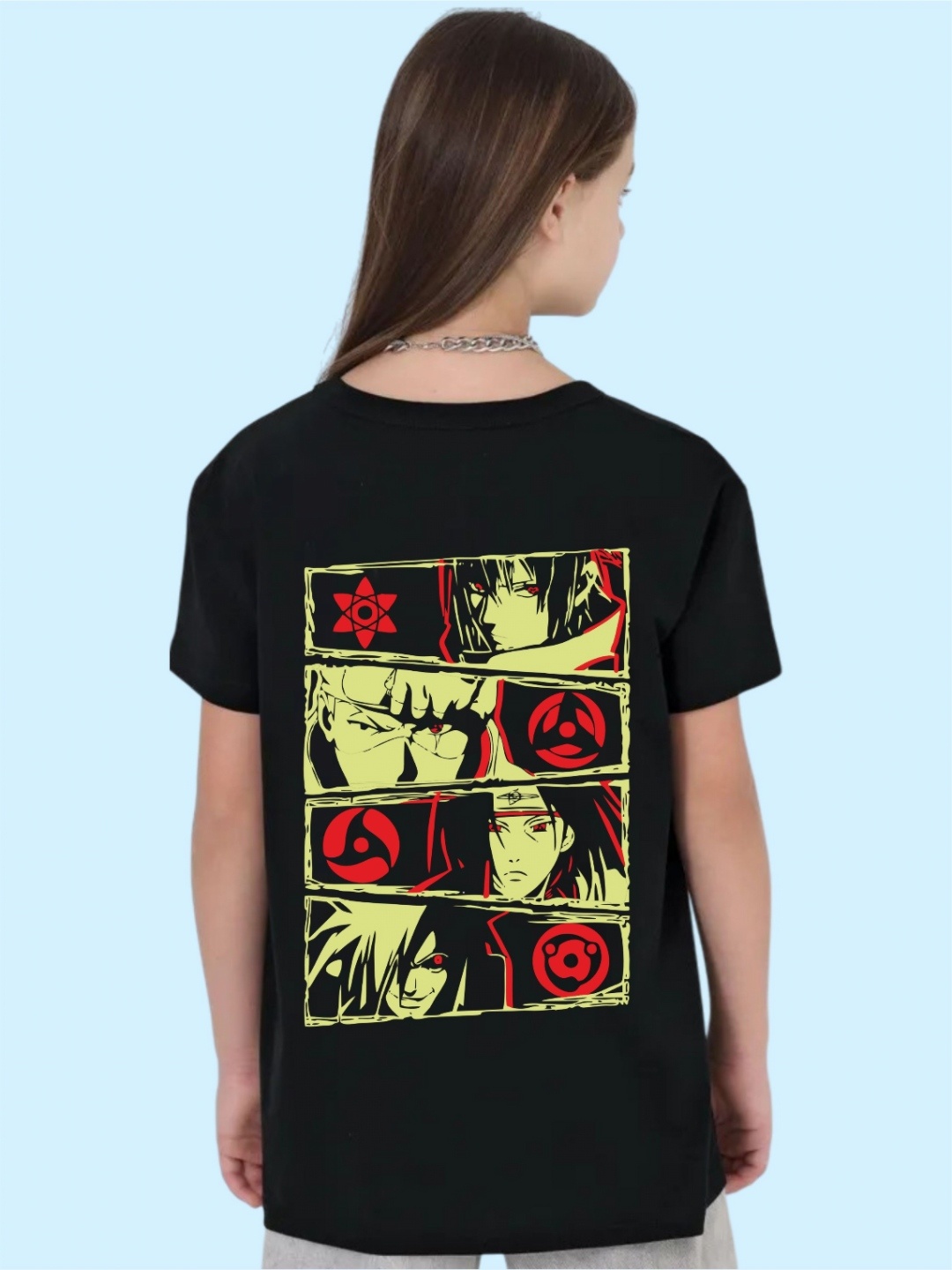 

Uniplanet store Girls Typography Printed Applique T-shirt, Black