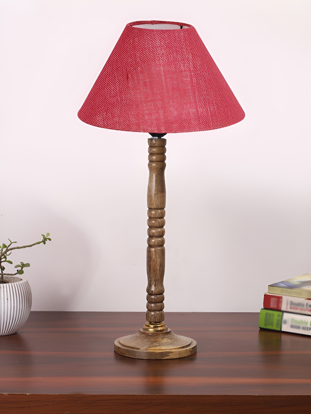 

Devansh Pink Wooden Frusturical Shaped Table Lamp