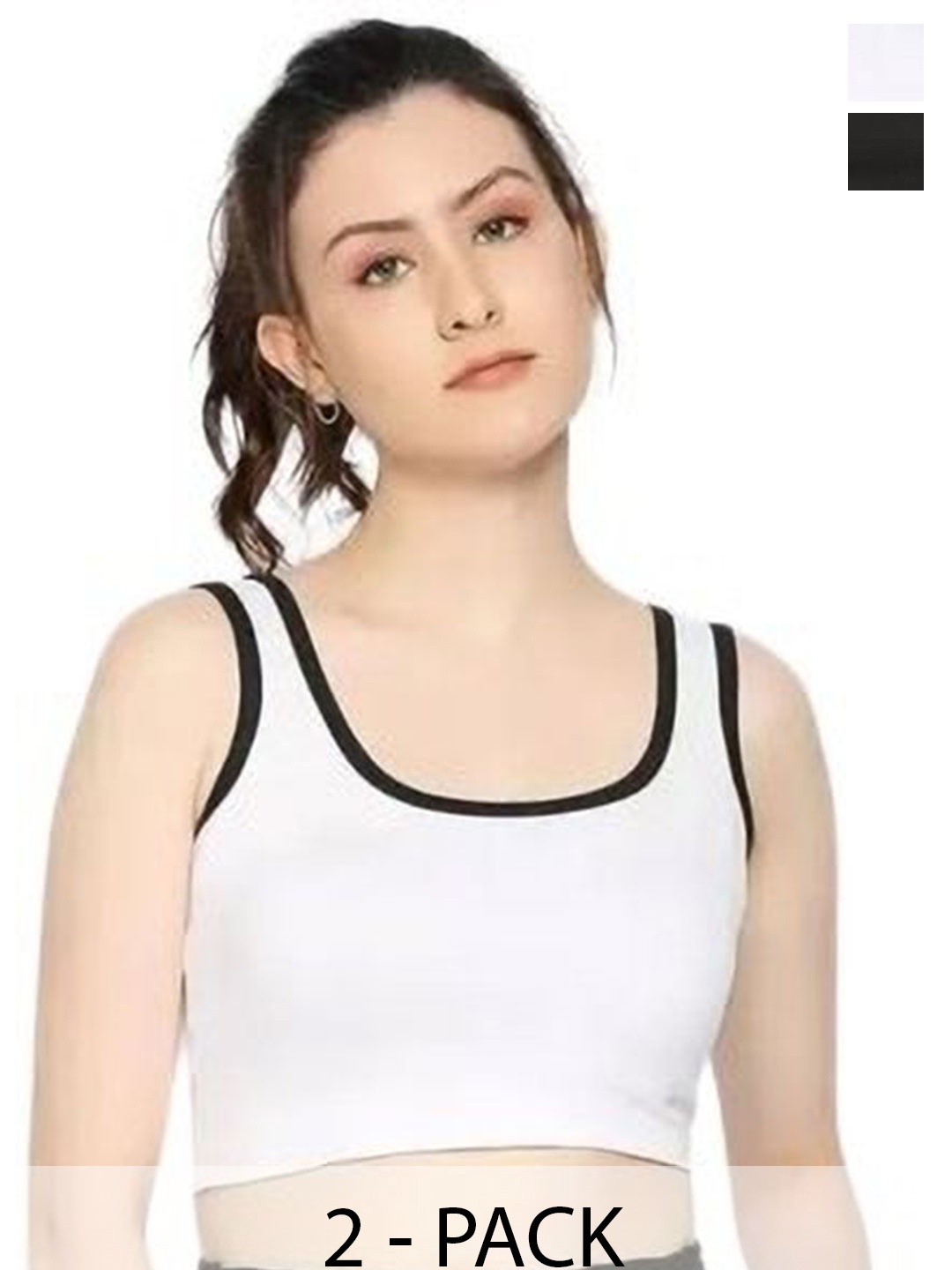 

SRISARAS Off-Shoulder Tank Crop Top, Black