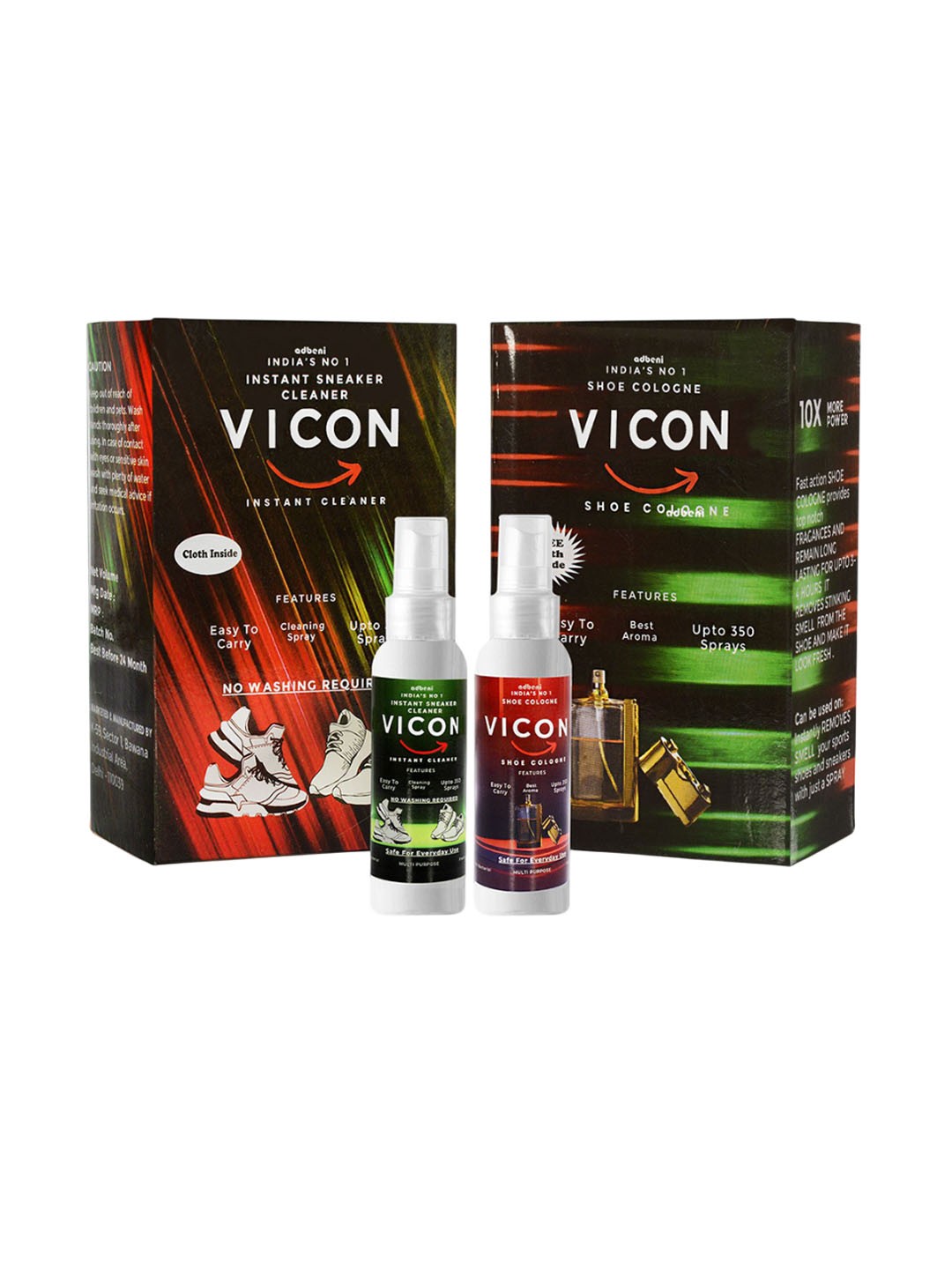 

Adbeni Instant Shoe Cleaner & 350 Sprays Shoe Cologne, Black