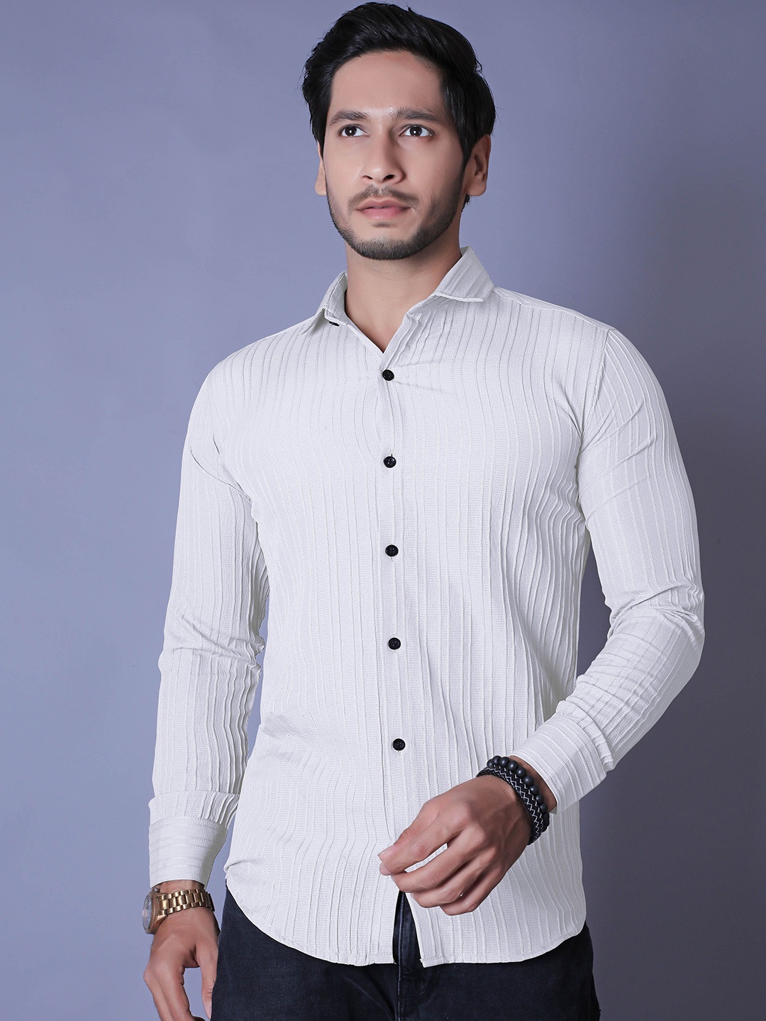 

ALMORA Men Original Opaque Casual Shirt, White
