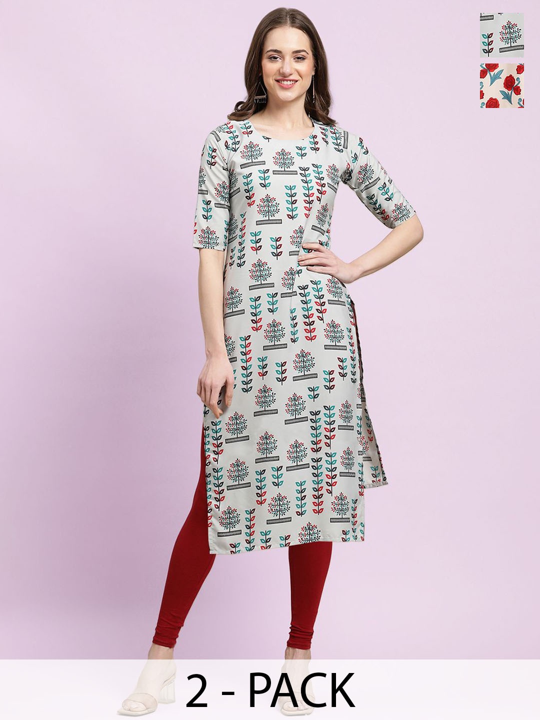 

Moda Rapido Women Ethnic Motifs Printed Floral Crepe Kurta, Multi