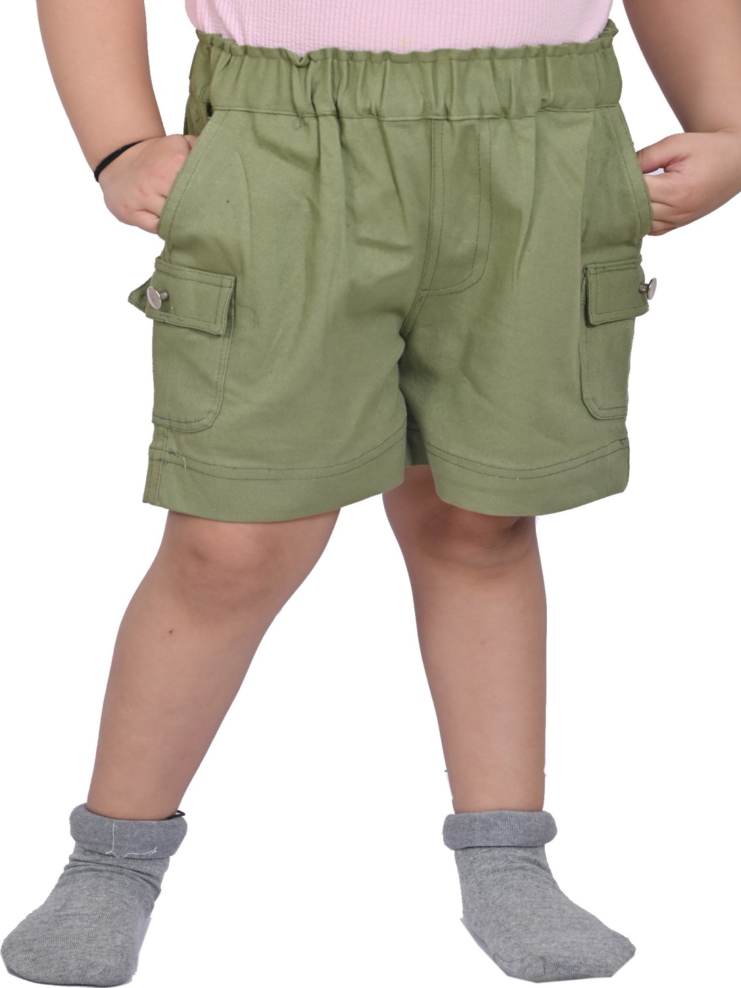

Cloth Bites Girls Running Slip On Mid-Rise Cargo Shorts, Green
