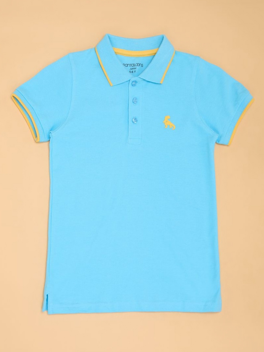 

Pantaloons Junior Boys Solid Polo Collar Cotton T-shirt, Off white