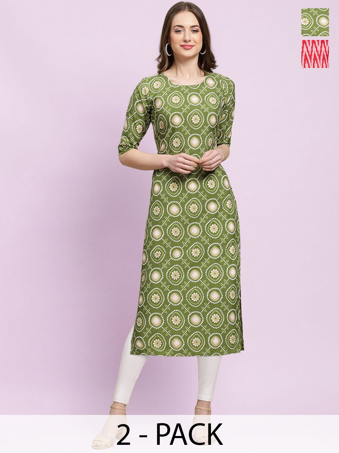 

Moda Rapido Women Ethnic Motifs Printed Floral Crepe Kurta, Multi