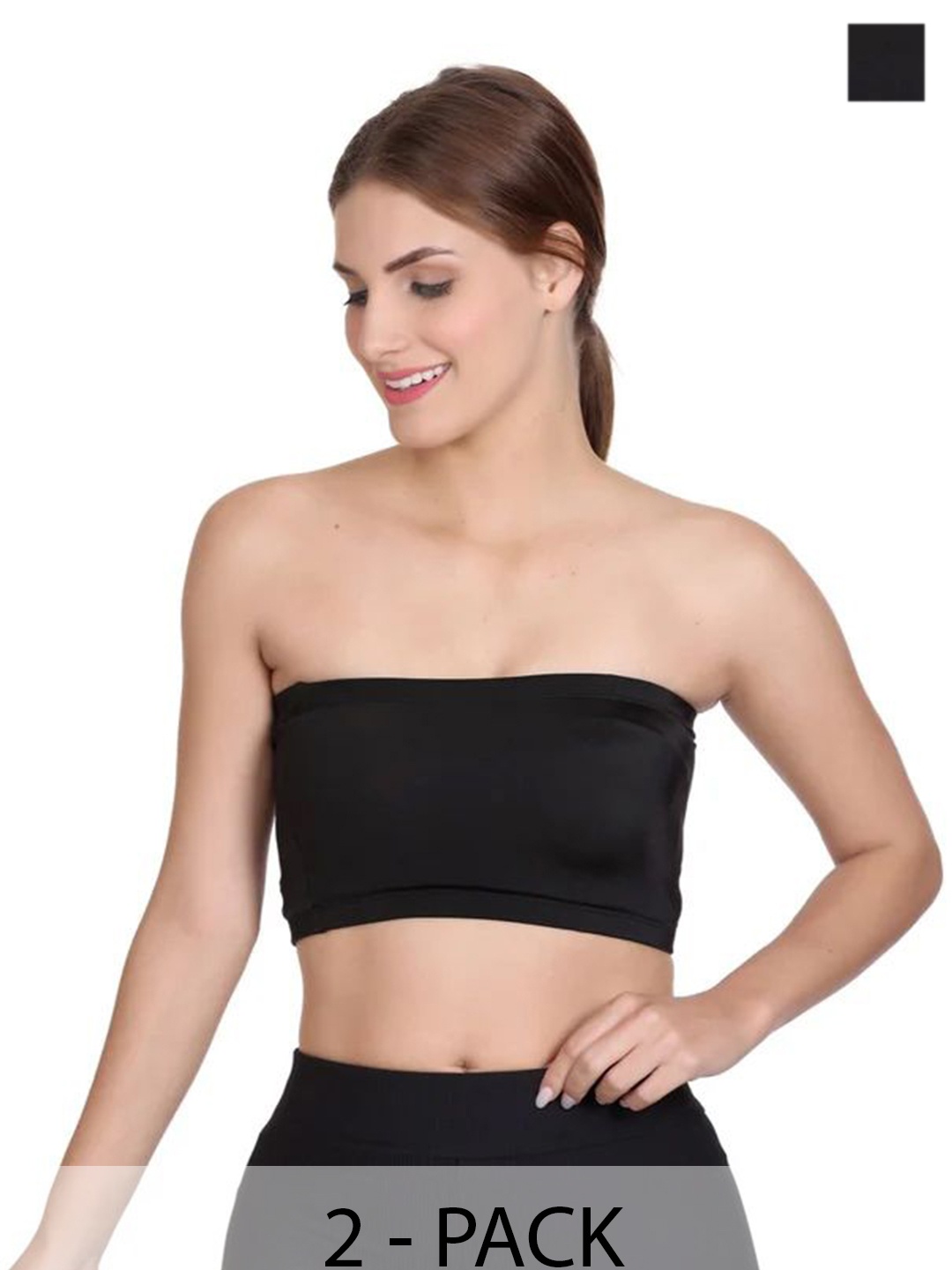 

SRISARAS Off-Shoulder Tube Crop Top, Black