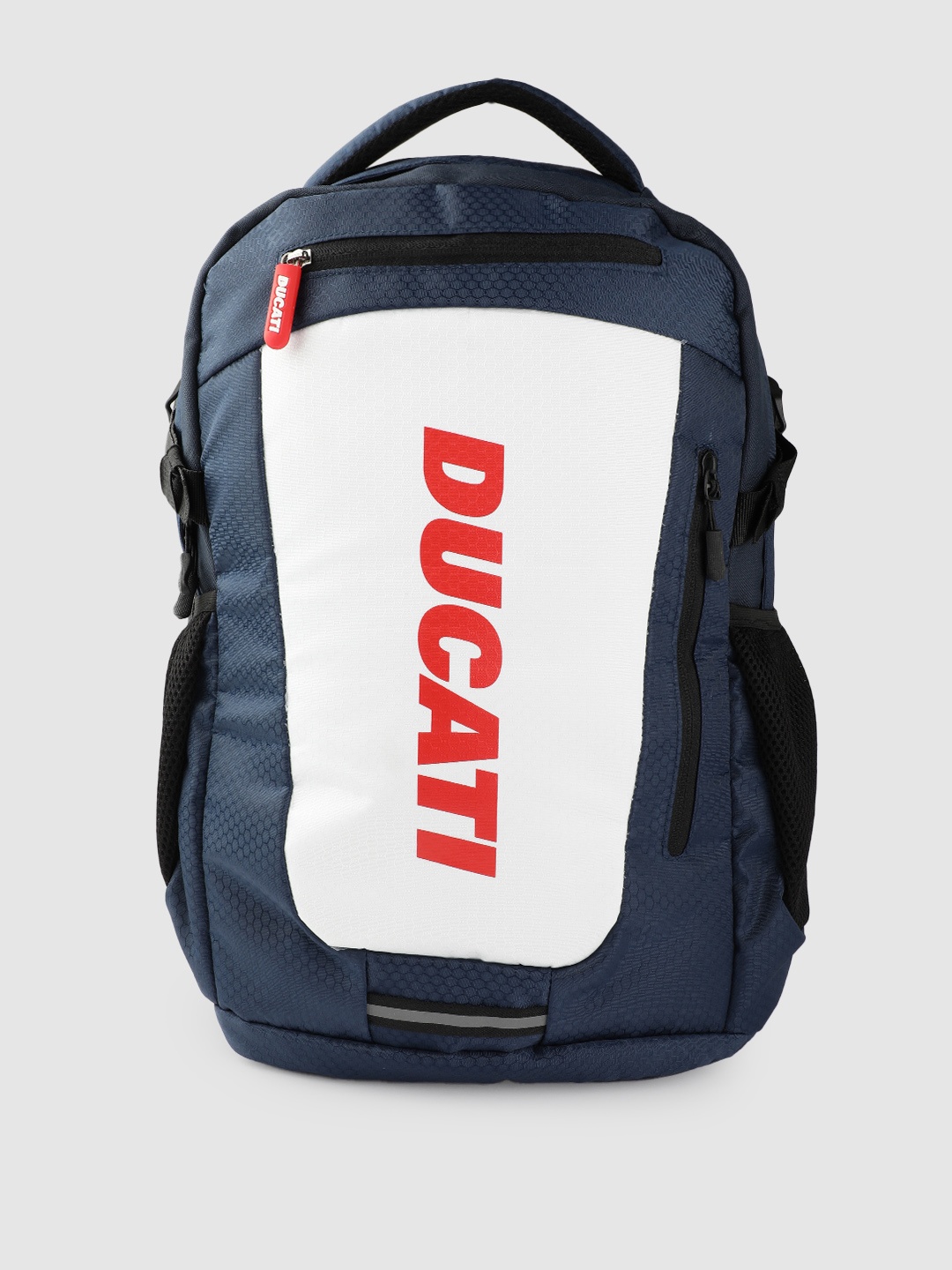 

Ducati Unisex Colourblocked 16 Inch Laptop Backpack with Compression Straps, Navy blue