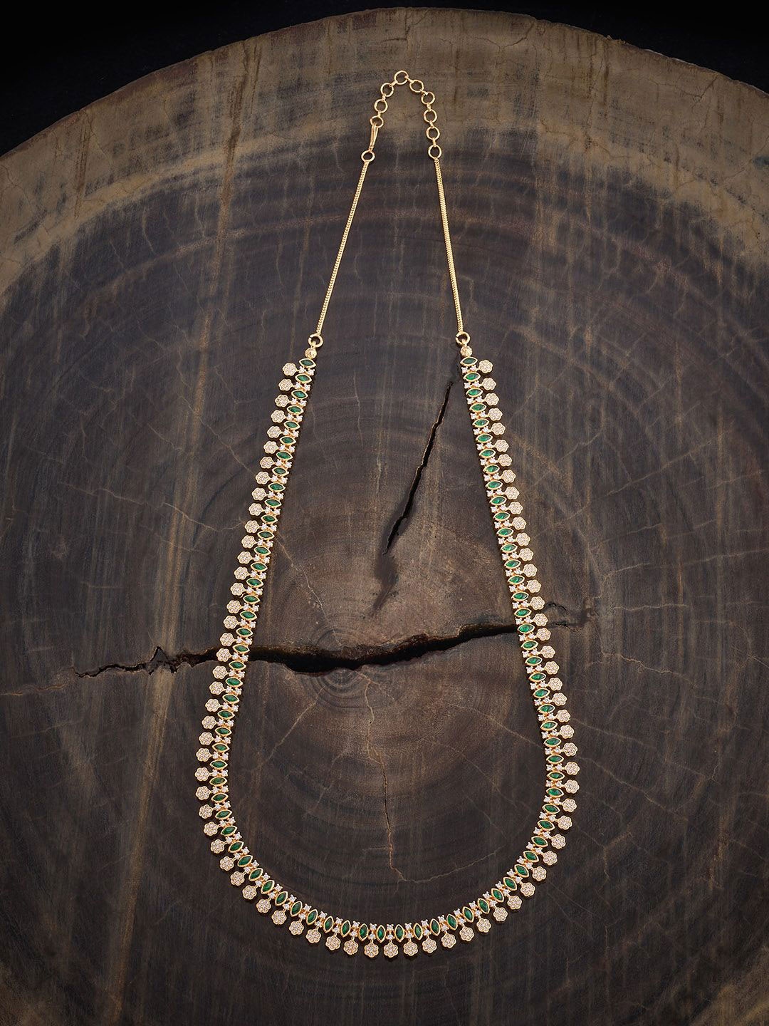 

Kushal's Fashion Jewellery Copper Green Gold-Plated Cubic-Zircon Necklace
