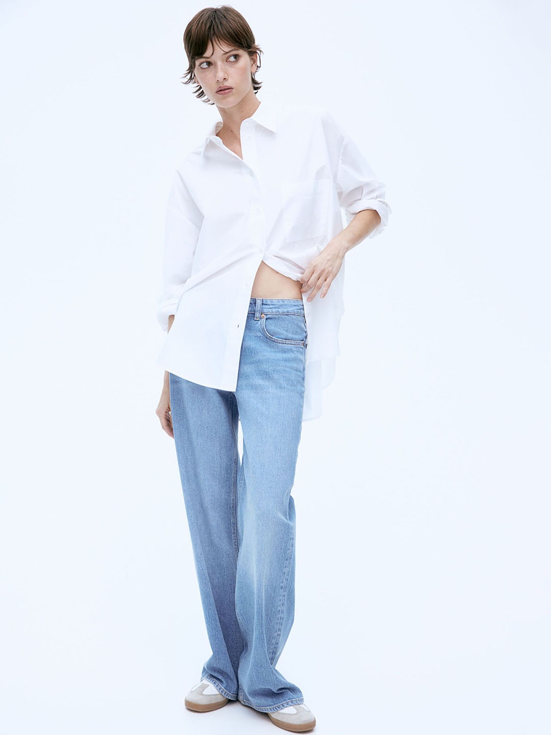 

H&M Wide High Jeans, Blue