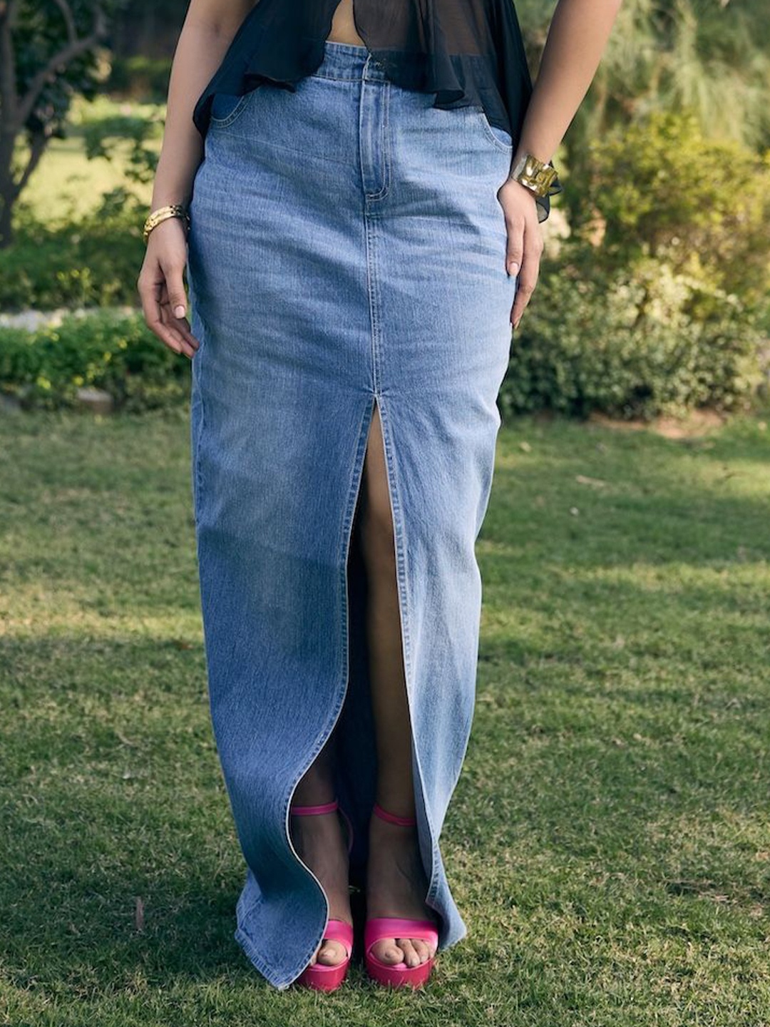 

Lea Clothing Co. Deanna Blue Denim Maxi Skirt