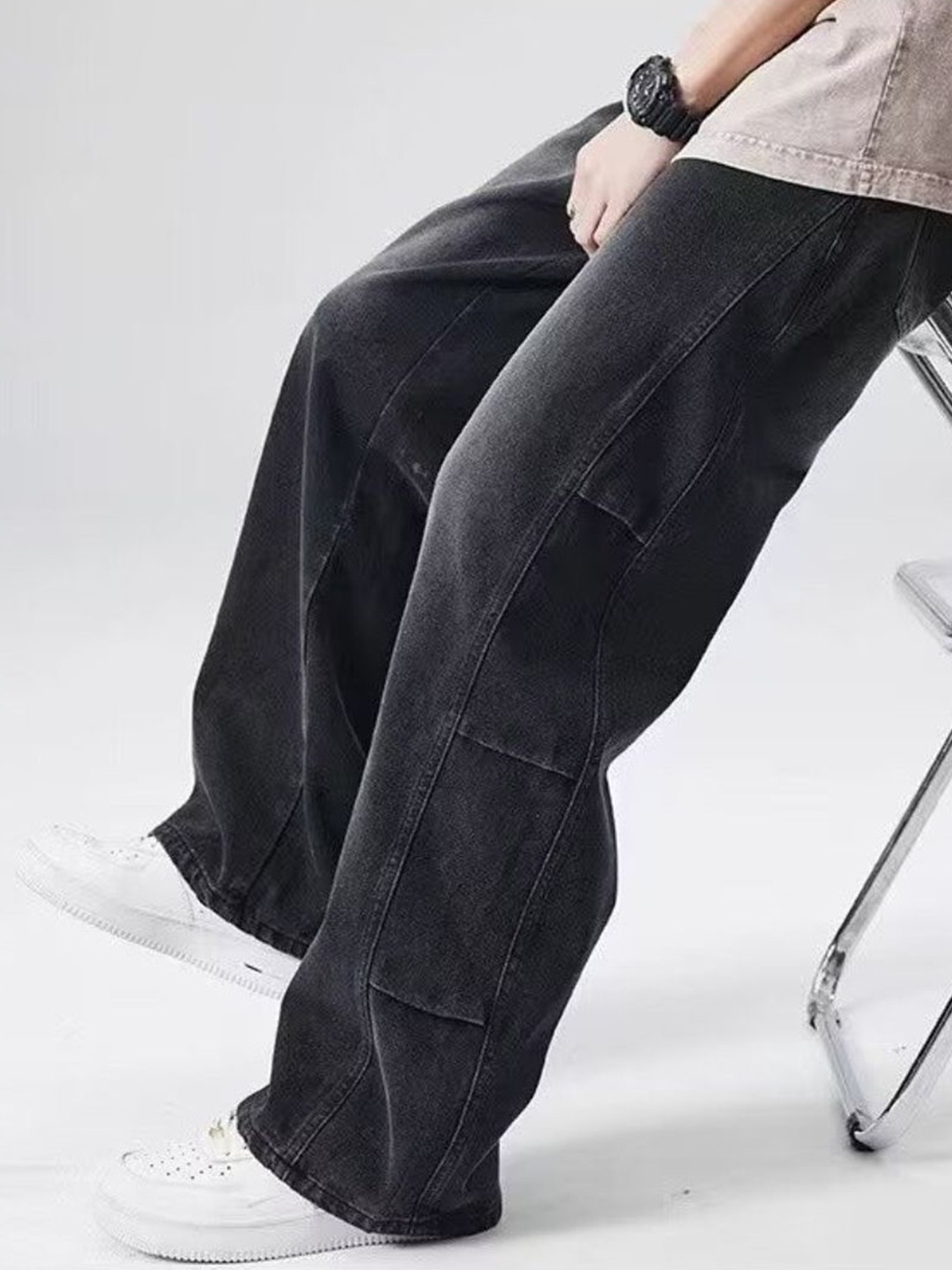 

HERE&NOW Men Straight Fit Jeans, Black
