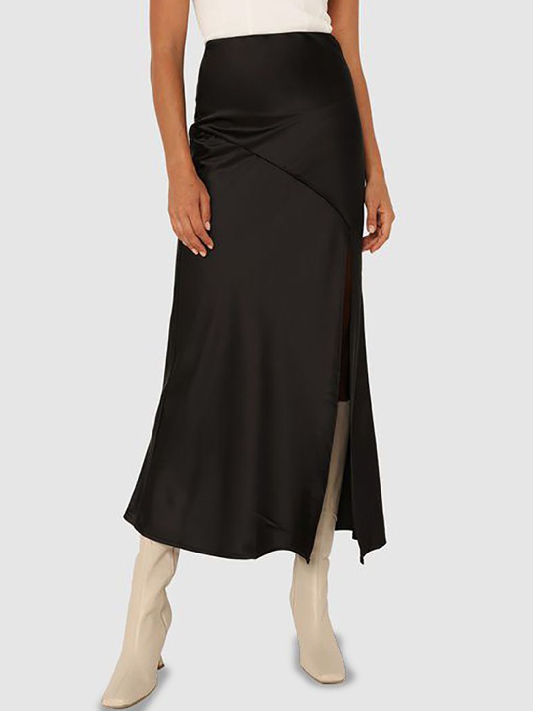 

StyleCast x Revolte Women Straight Midi Skirt, Black