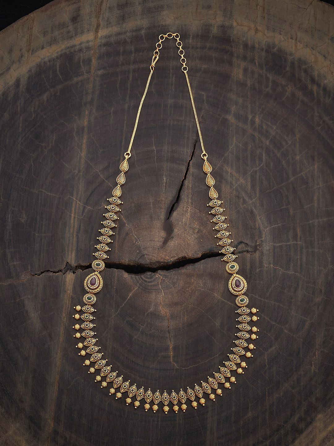 

Kushal's Fashion Jewellery Gold-Plated Antique Necklace