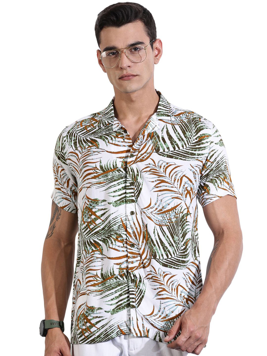 

Thomas Scott Men Premium Floral Opaque Printed Casual Shirt, Blue