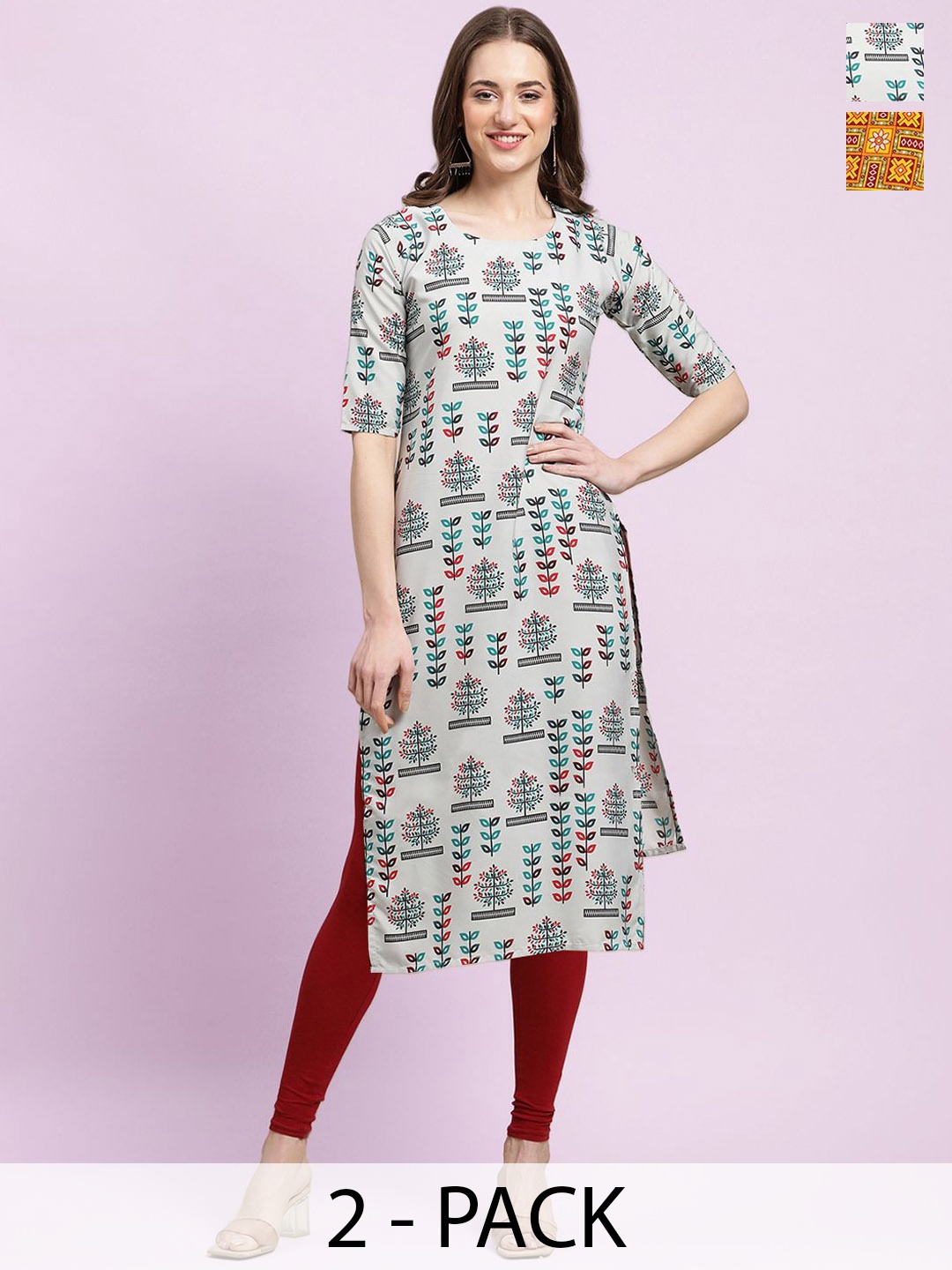 

Moda Rapido Women Ethnic Motifs Printed Floral Crepe Kurta, Multi