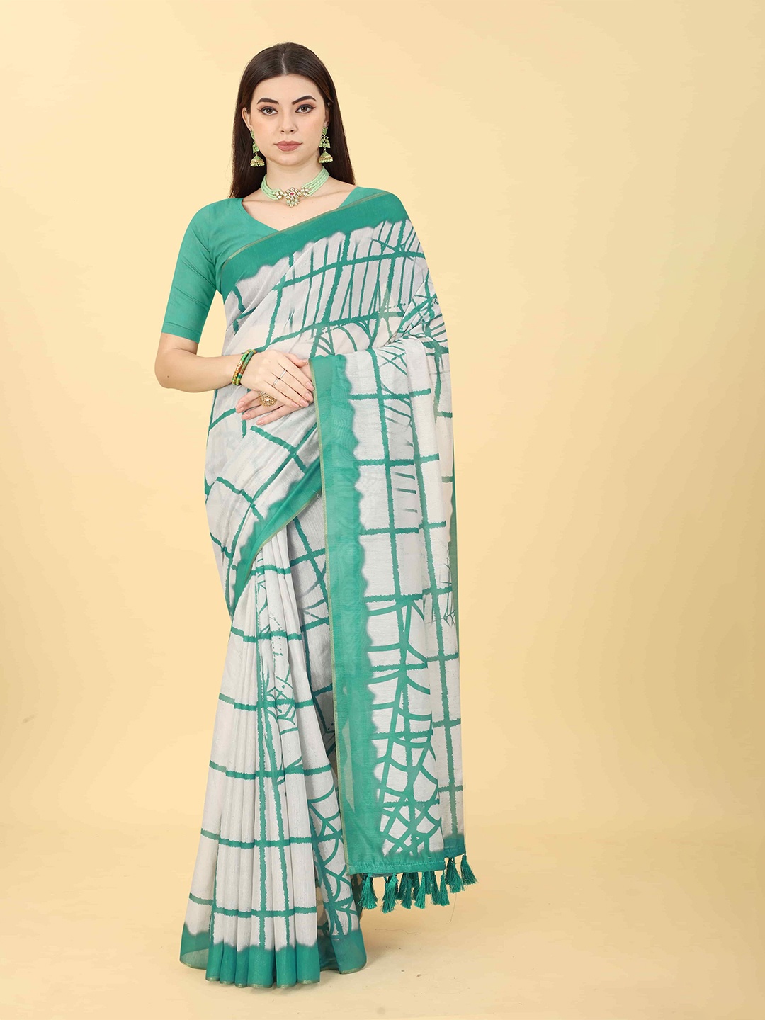 

DIVASTRI Chanderi Saree, White