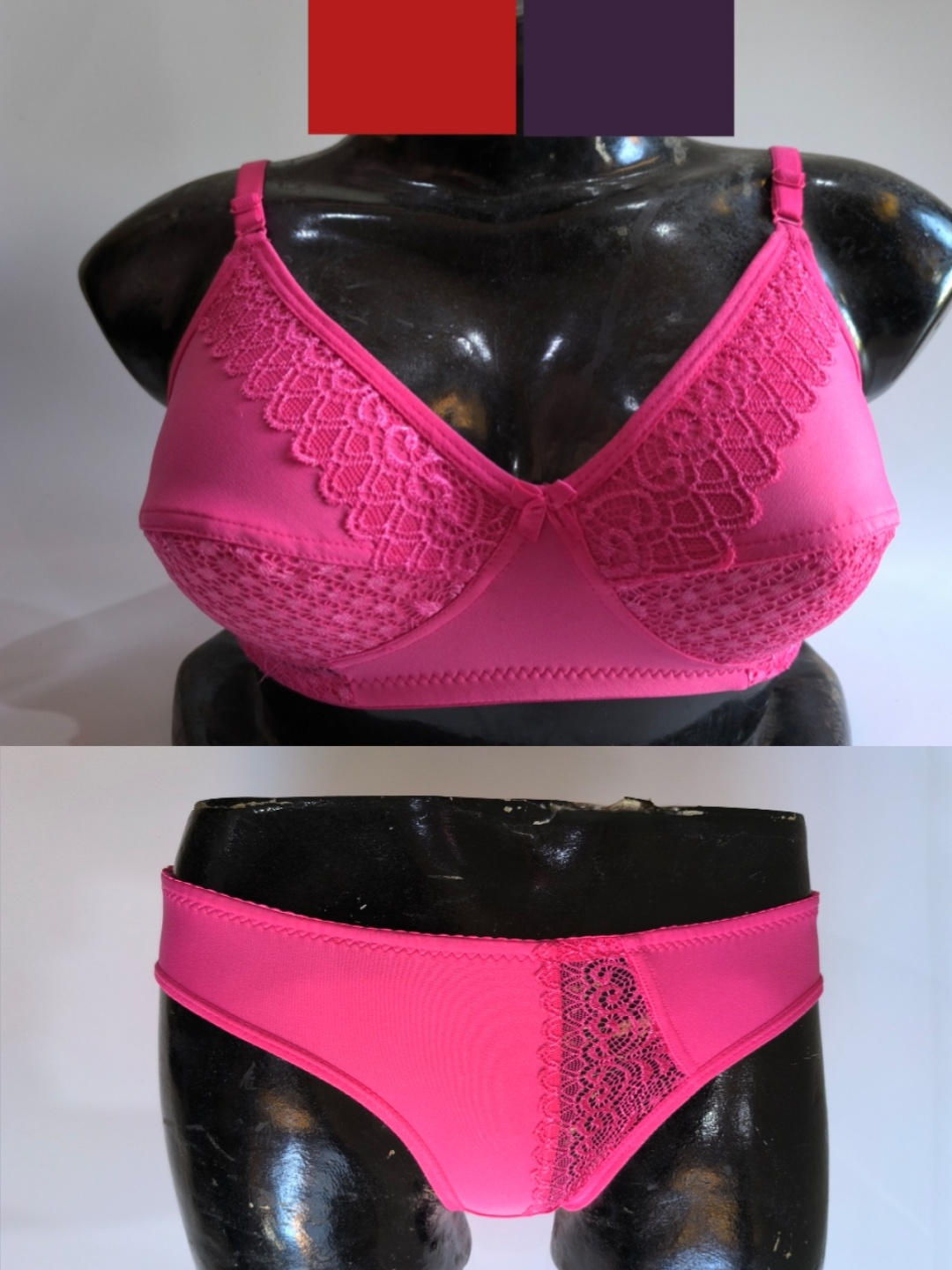 

MPDENTERPRISES Pack Of 3 Mid-Rise Non-Padded Lingerie Set RED_LIN G_3_PNT_30, Pink