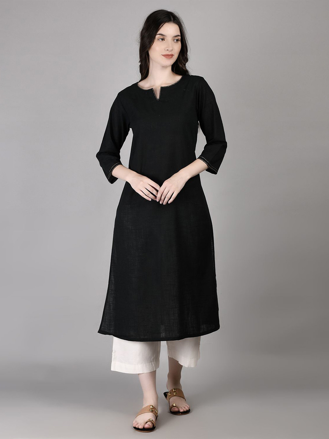 

PALASH Cotton Kurta, Black