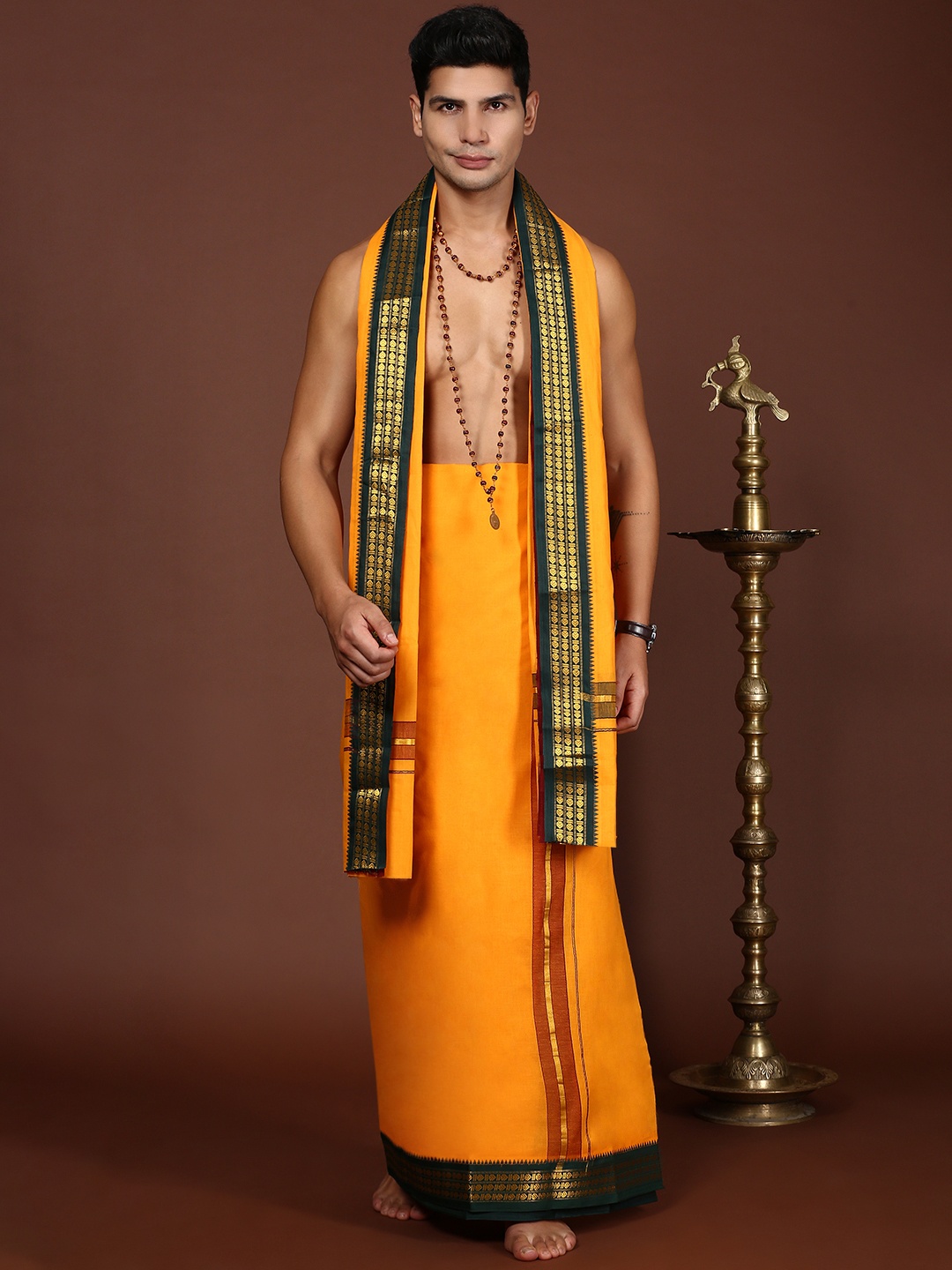 

Devala Weavers Society Men Dhotis, Orange