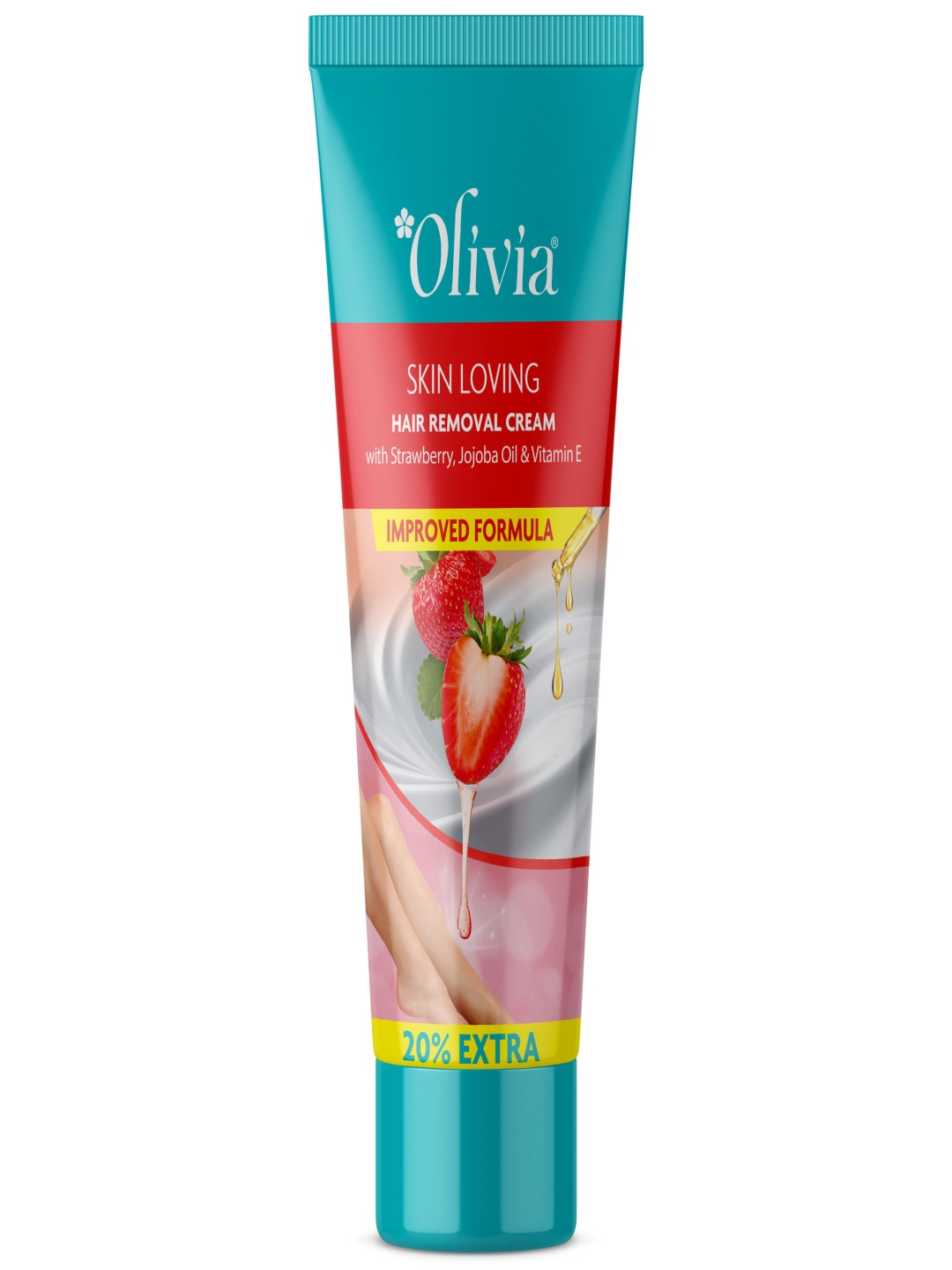 

Olivia Strawberry Hair Remover Cream With Jojoba Oil & Vitamin E - 60 g, Pink