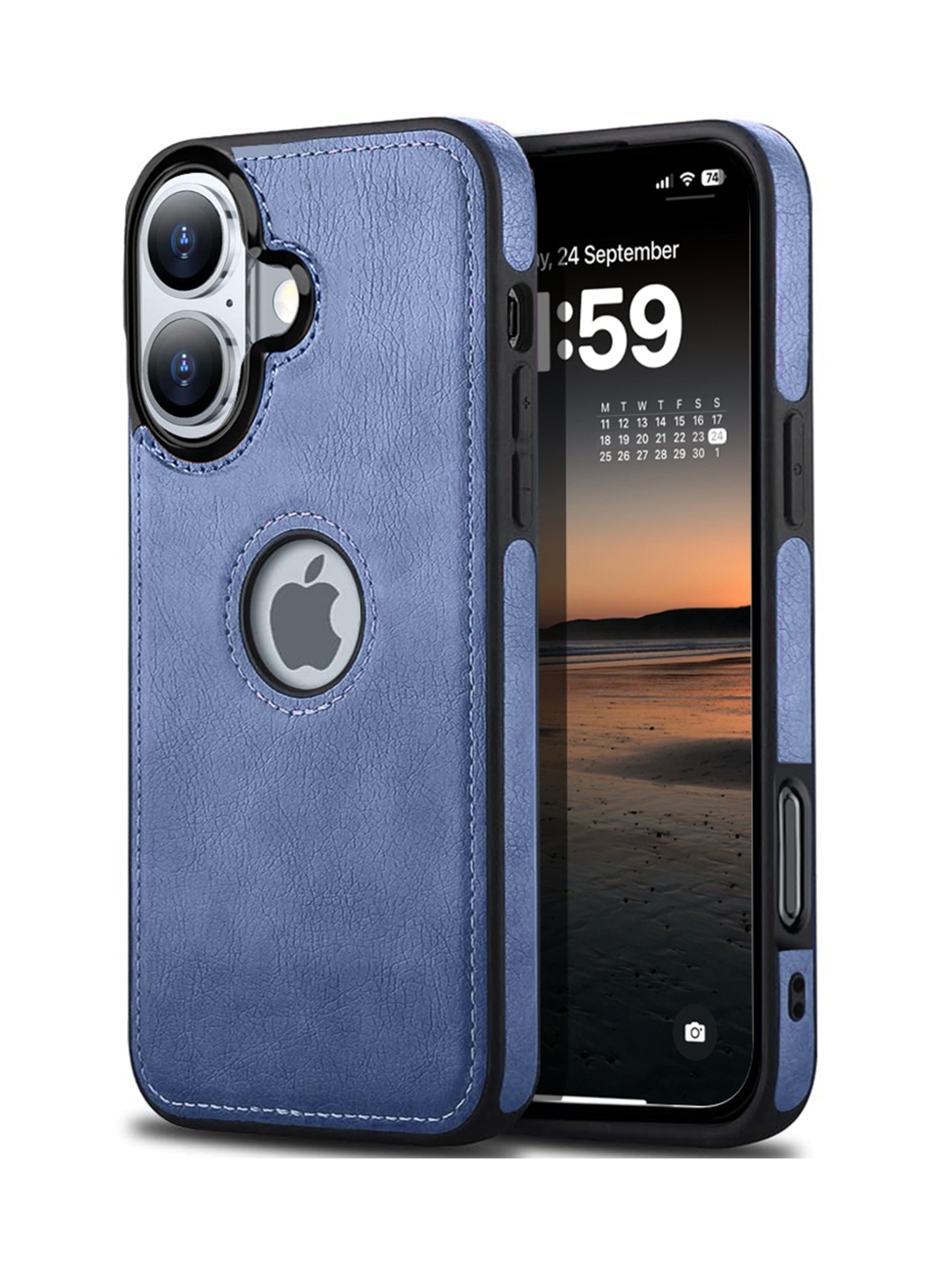 

Karwan Solid Printed iPhone 16 Plus Back Case Mobile Accessories, Blue