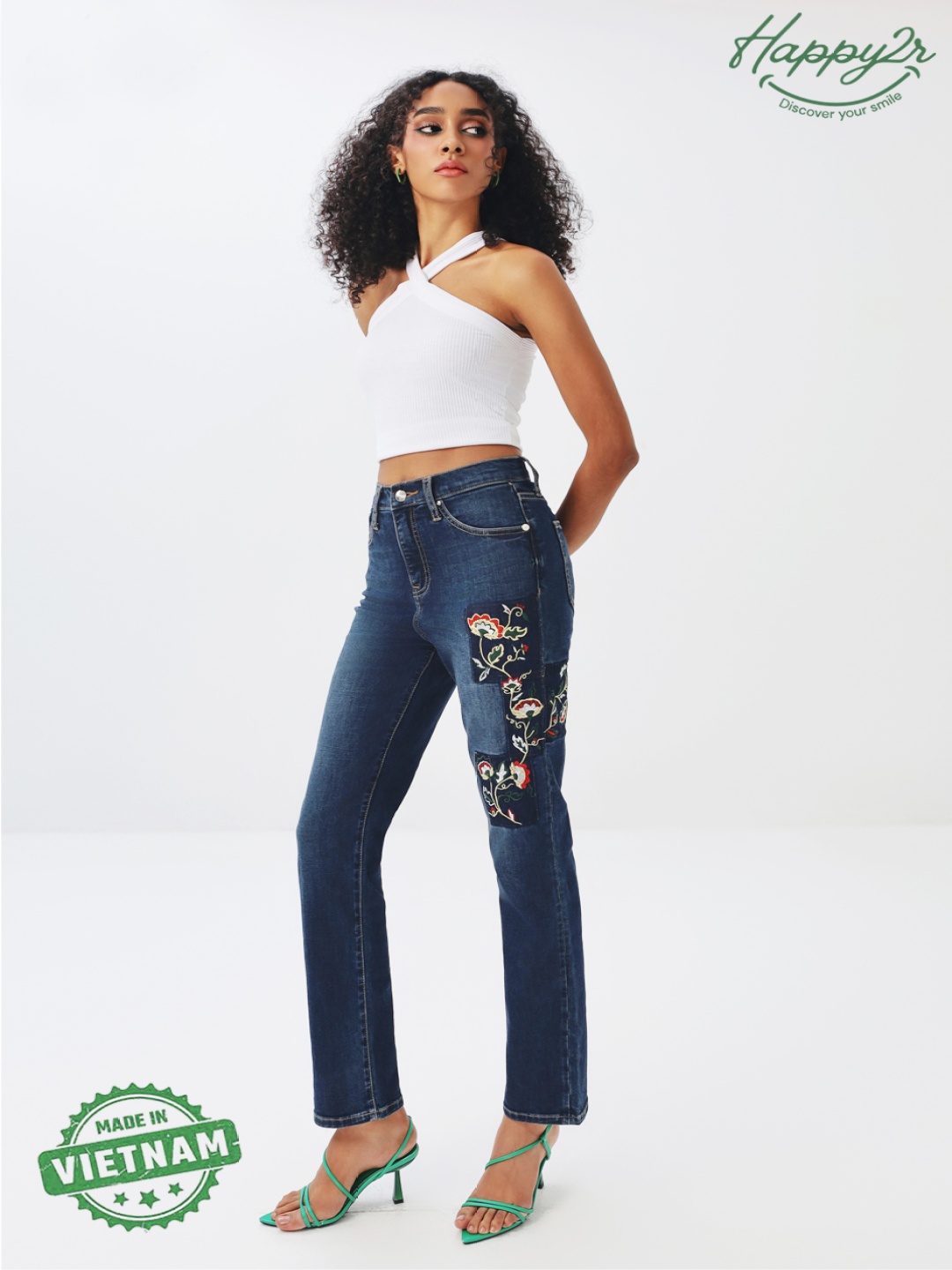 

Happy2r Women Slim Fit Highly Distressed Jeans, Blue