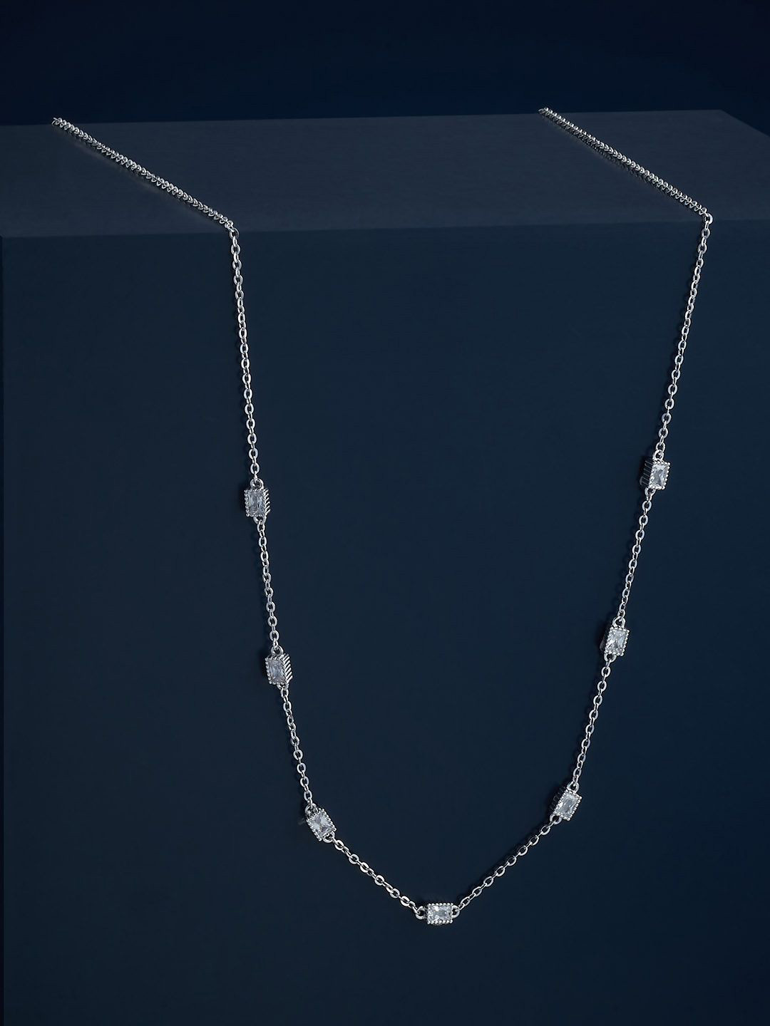 

Kushal's Fashion Jewellery 92.5 Silver White Rhodium-Plated Necklace