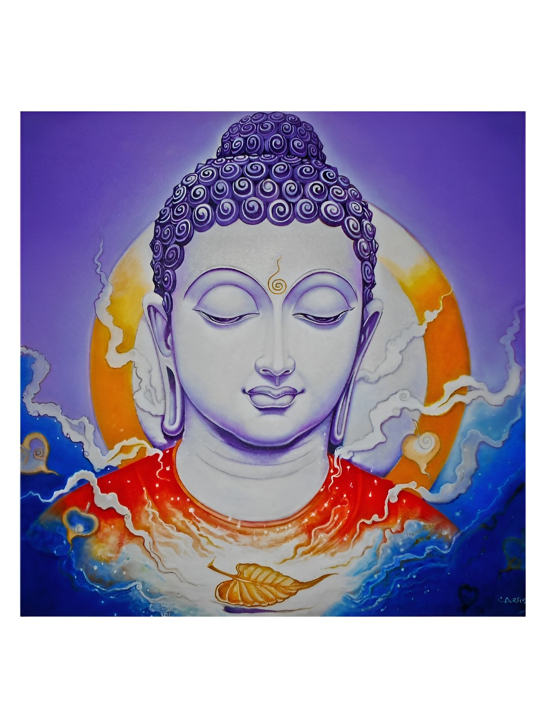 

Inephos Purple & Orange Religious Printed Canvas Wall Art