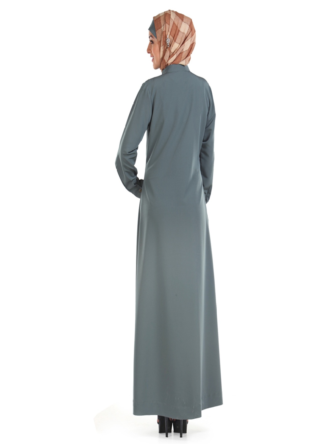 

MOMIN LIBAS Round Neck Burqas Abaya, Grey