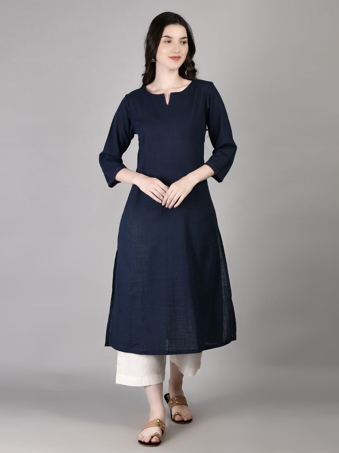 

PALASH Cotton Kurta, Navy blue