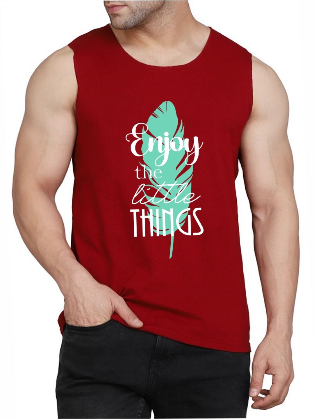 

WOOSTRO Pack Of 2 Printed Cotton Innerwear Vests RS26 (ENJOY MAROON)(HARD LGTGREEN)