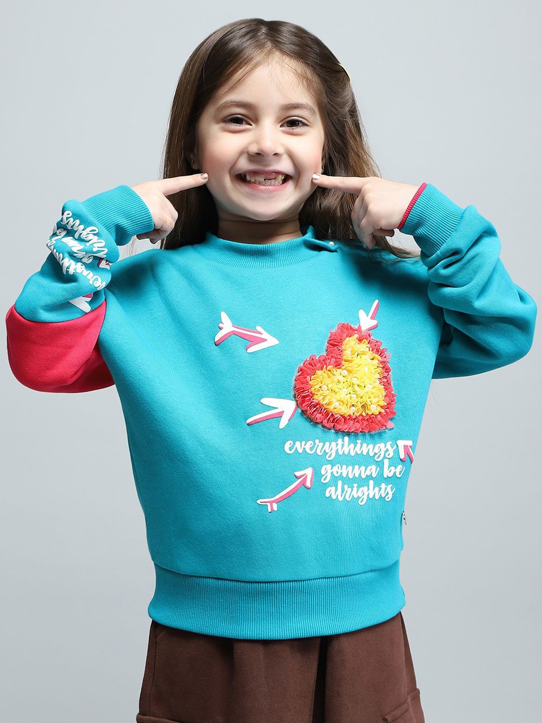 

Monte Carlo Girls Printed Sweatshirt, Teal