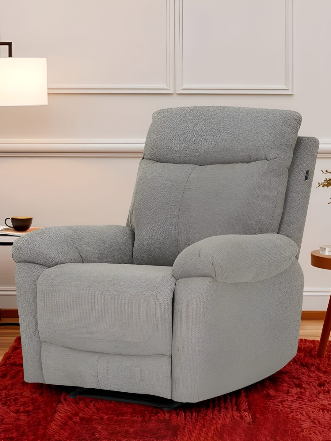 

Royaloak Brown Malaysian Fabric Single Seater Recliner