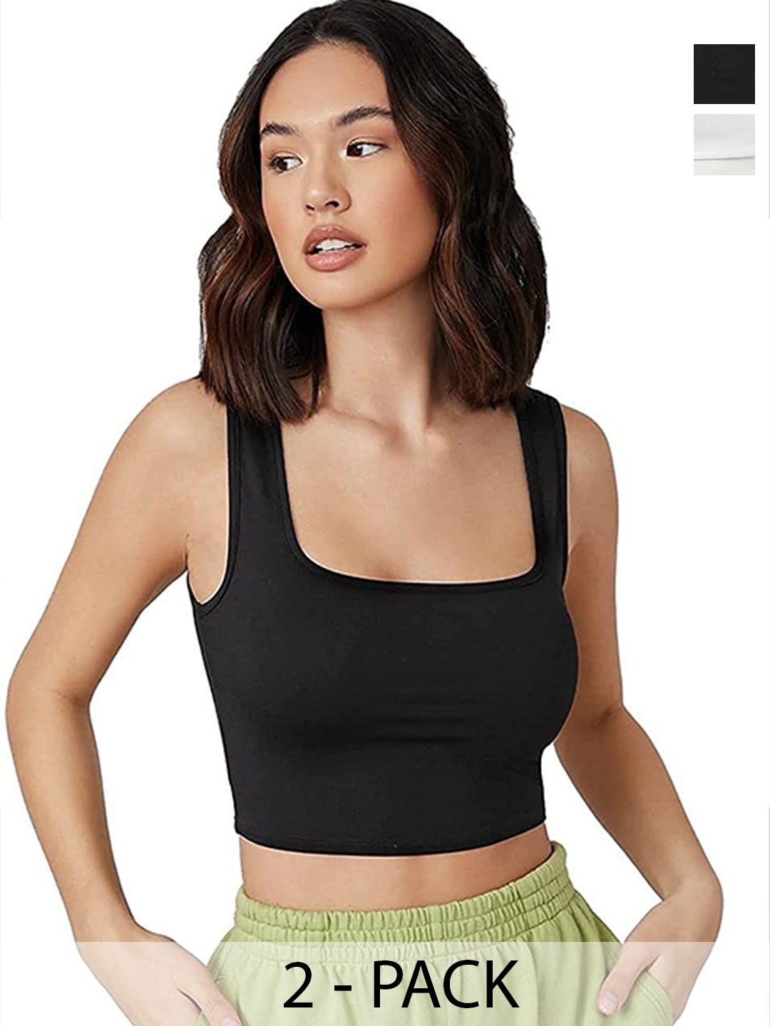 

SRISARAS Off-Shoulder Tank Crop Top, Black