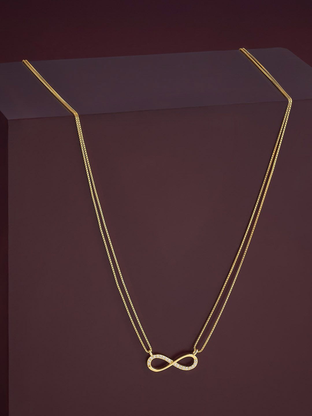 

Kushal's Fashion Jewellery 92.5 Silver Rose Gold-Plated Zircon Pendant with Chain