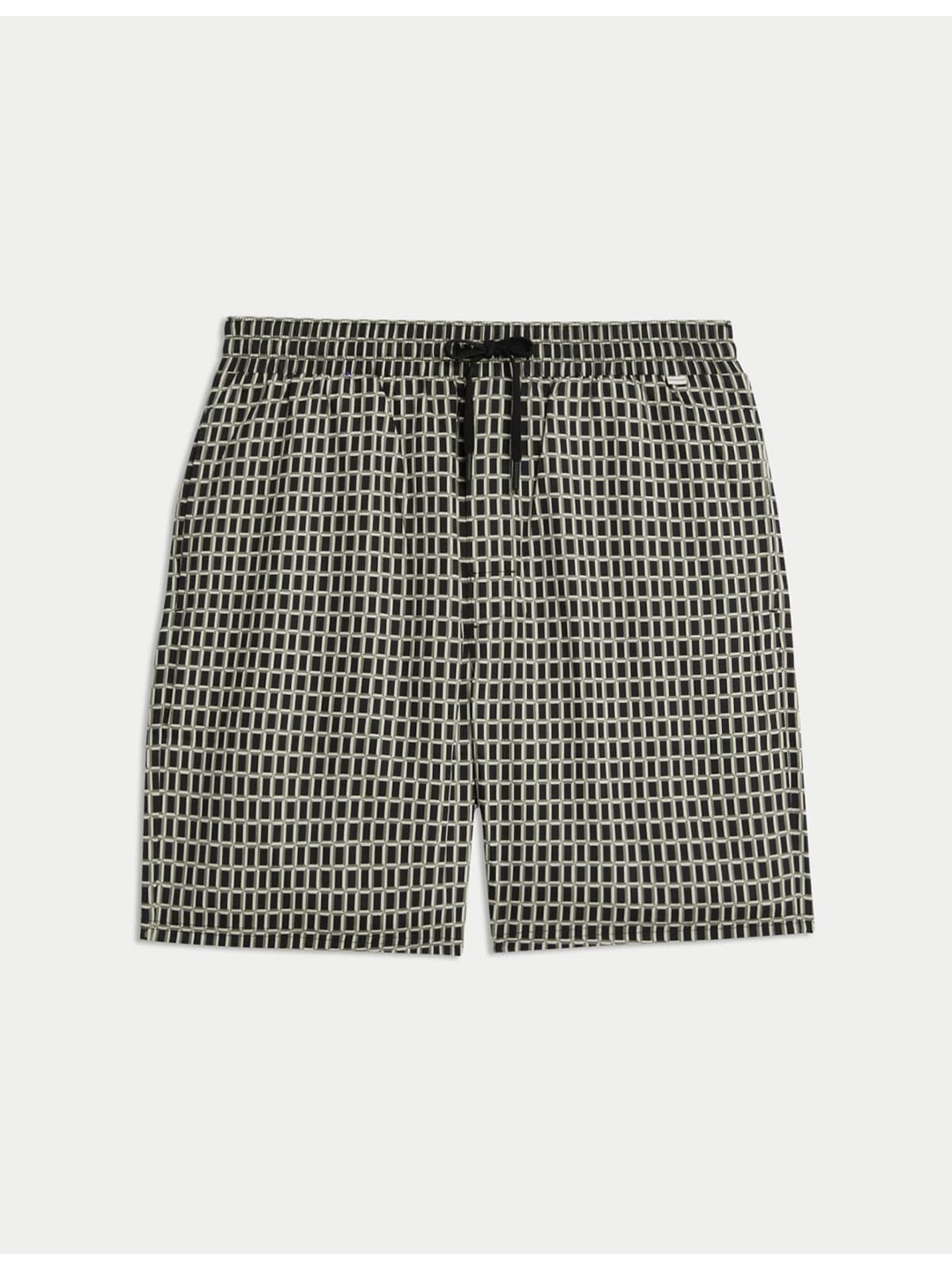 

Marks & Spencer Men Checked Printed Lounge Shorts, Green