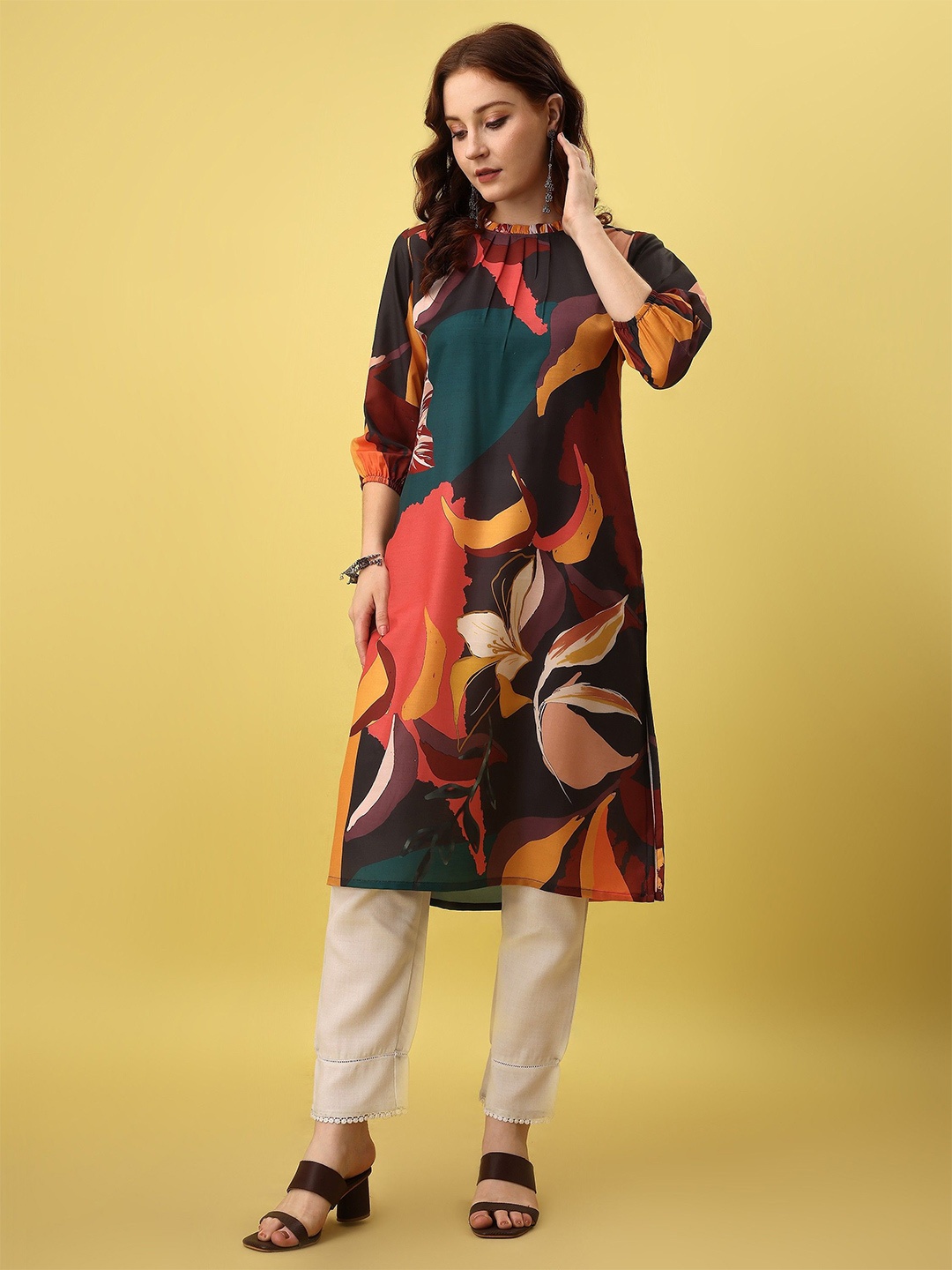 

DressBerry Print A-Line Dress, Mustard