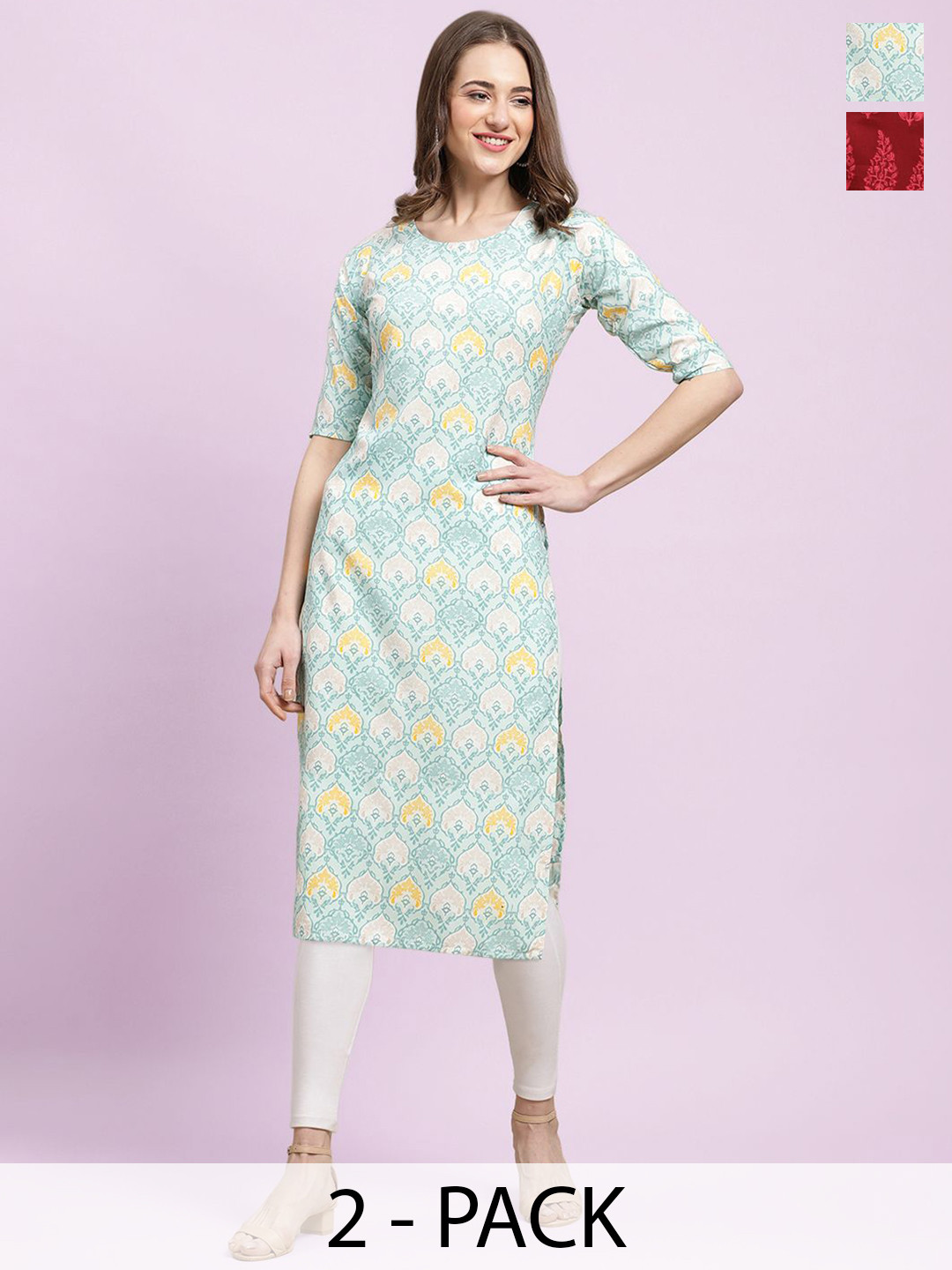 

Moda Rapido Women Ethnic Motifs Printed Floral Crepe Kurta, Multi