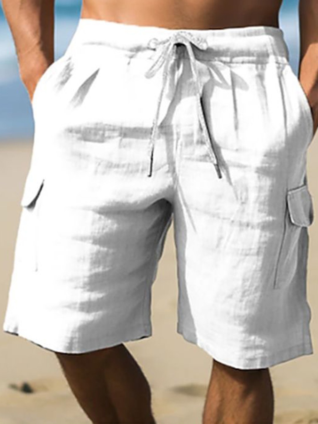 

StyleCast x Revolte Men Cargo Shorts, White