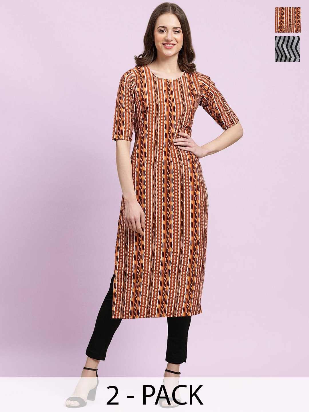 

Moda Rapido Women Ethnic Motifs Printed Floral Crepe Kurta, Multi