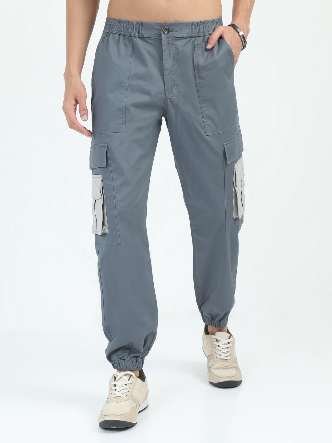 

NEVER NEUD Men Relaxed Baggy Fit Joggers Trousers, Blue