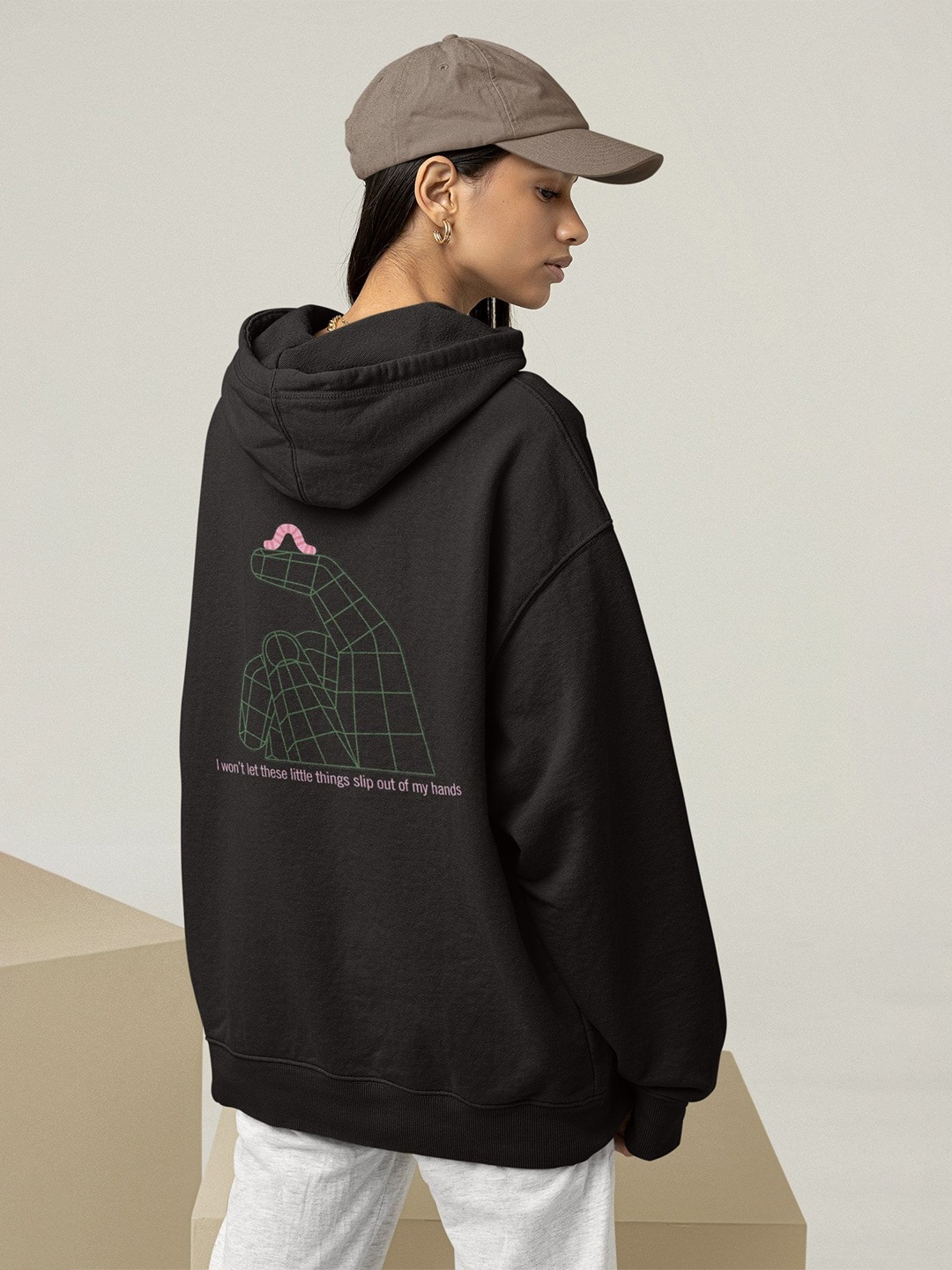 

TheBTclub Women Little Things Hooded Sweatshirt, Black