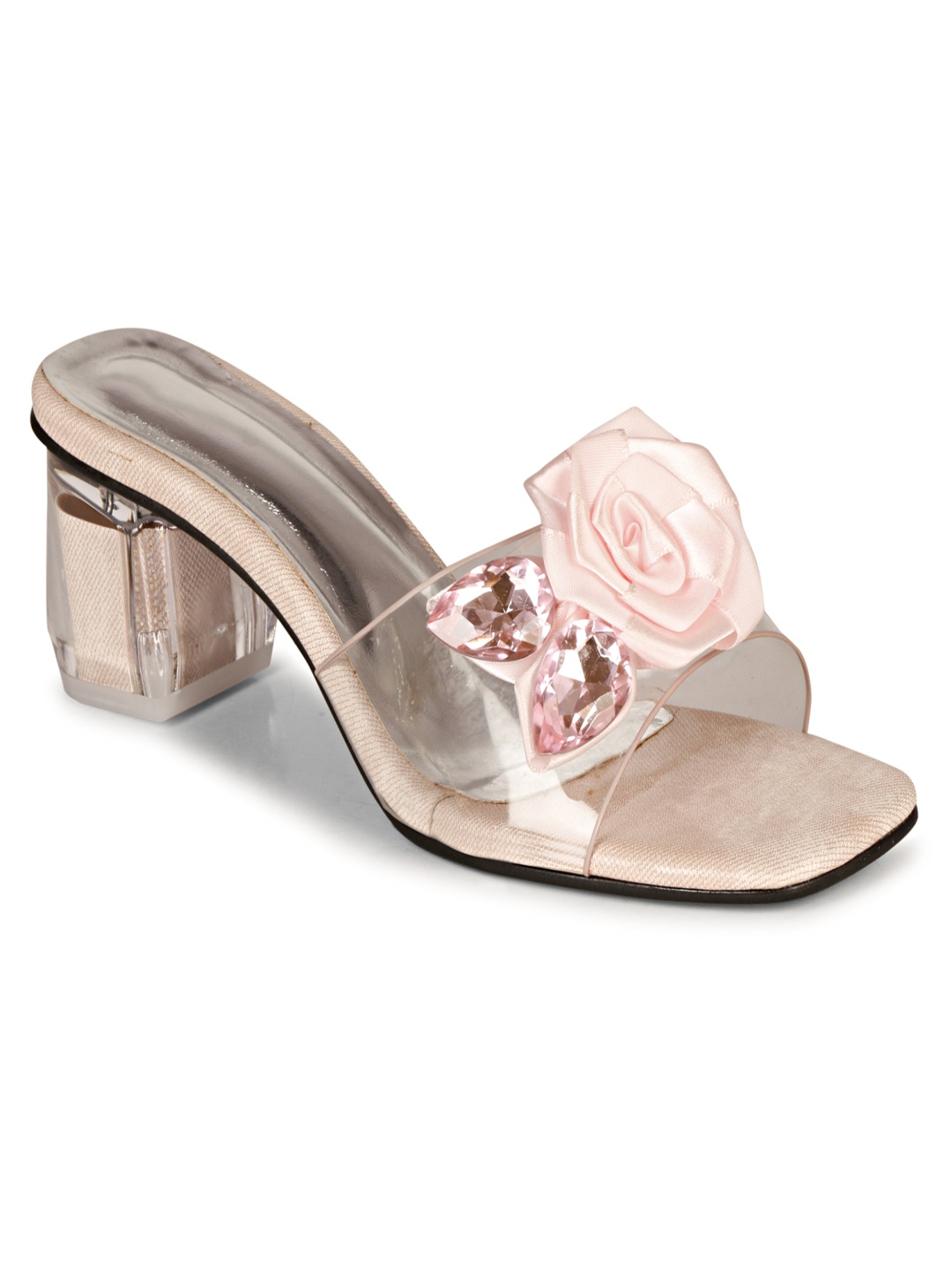 

Commander Shoes Embellished Block Sandals, Pink